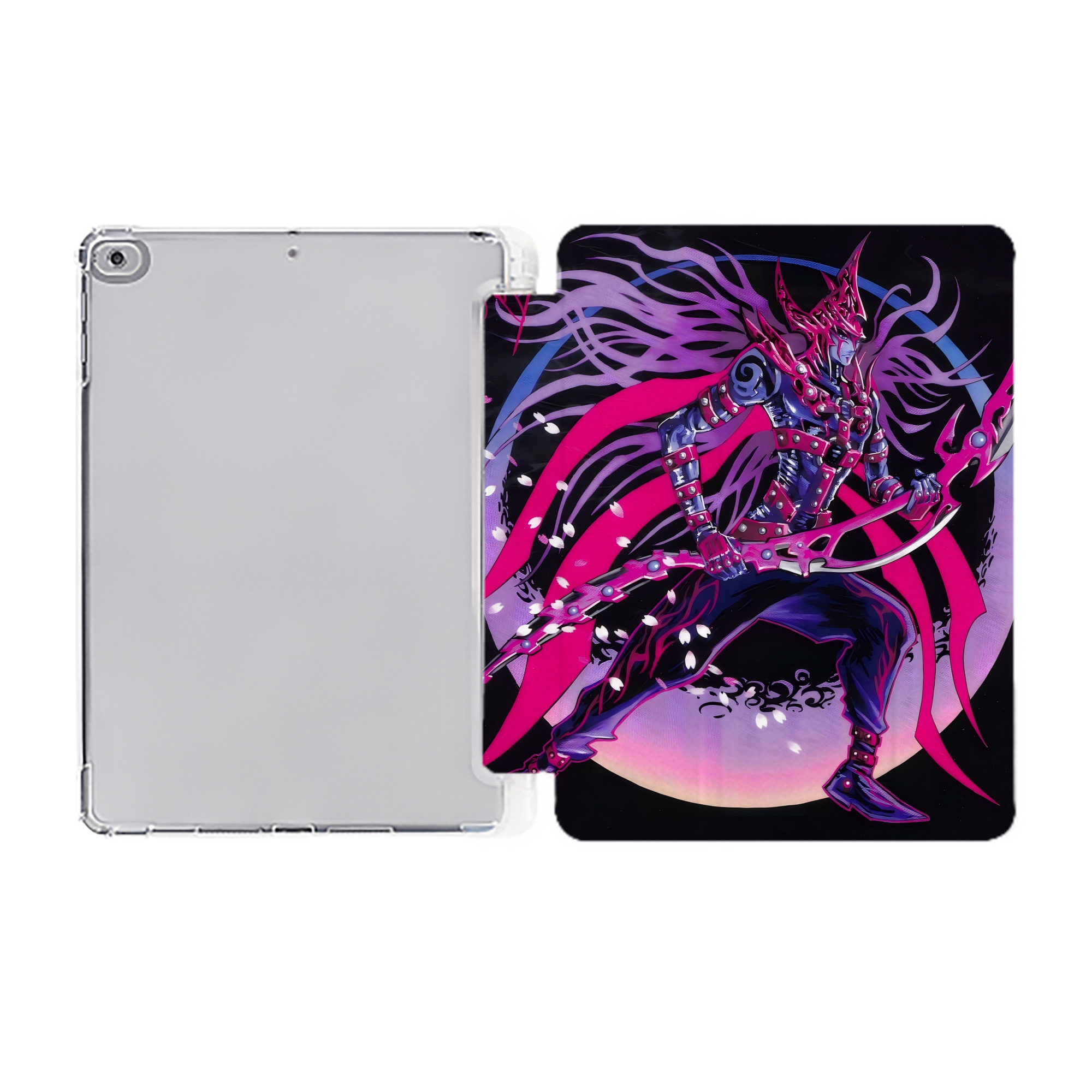 （画像用） 遊☆戯☆王 Yu-Gi-Oh! IPad ケース ペン収納付き 三つ折りスタンド PUレザー×シリコン 対応機種9.5/10.5/10.9インチ